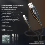 REMAX RC-096a Leader 1.2m 2.1 USB to USB-C / Type-C Intelligent Digital Display Aluminum Alloy Braid Fast Charging Data Cable, SAS6166A, SAS6166B - Image 3