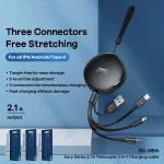 REMAX RC-185th 3 in 1 2.1A USB to 8 Pin + USB-C / Type-C + Micro USB Sury Series Telescopic Charging Data Cable - Image 3