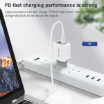 awei PD4 20W PD Type-C + QC 3.0 USB Interface Fast Charging Travel Charger with Data Cable, EU Plug - Image 7