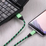 1m USB to USB-C / Type-C Nylon Weave Style Data Sync Charging Cable - Image 5
