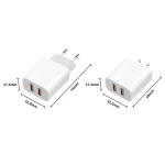 M117 2.4A Dual USB Port Flash Charger Travel Charger, EU Plug, Dual USB - Image 2
