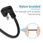 U-shaped Micro USB Male to USB Male Nylon Braid Charge Data Cable - Image 4