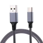 1m 2A Output USB to USB-C / Type-C Nylon Weave Style Data Sync Charging Cable, 2A Grey, 2A Blue, 2A Red, 2A White, 2A Black, 2A Pink