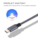 1m 2A Output USB to USB-C / Type-C Nylon Weave Style Data Sync Charging Cable, 2A Grey, 2A Blue, 2A Red, 2A White, 2A Black, 2A Pink - Image 4