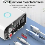 K16 2 in 1 3.5mm AUX + RAC Dual Output Plug-in Bluetooth 5.0 Audio Transmitter Receiver with Remote Control, US Plug, US Plug - Image 3