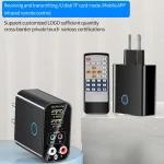 K16 2 in 1 3.5mm AUX + RAC Dual Output Plug-in Bluetooth 5.0 Audio Transmitter Receiver with Remote Control, EU Plug, EU Plug - Image 2