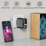 K16 2 in 1 3.5mm AUX + RAC Dual Output Plug-in Bluetooth 5.0 Audio Transmitter Receiver with Remote Control, EU Plug, EU Plug - Image 5