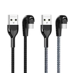 REMAX RC-177a Heymanba II 2.1A USB to USB-C / Type-C 180 Degrees Elbow Zinc Alloy Braided Gaming Data Cable, Cable Length: 1m, RC-177a - Image 2