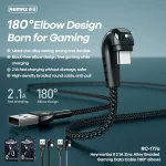 REMAX RC-177a Heymanba II 2.1A USB to USB-C / Type-C 180 Degrees Elbow Zinc Alloy Braided Gaming Data Cable, Cable Length: 1m, RC-177a - Image 7