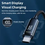 REMAX RC-128a 100W Type-C / USB-C to Type-C / USB-C Intelligent Digital Display Zinc Alloy Braided Charging Data Cable, Length: 1.2m - Image 6