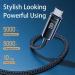 REMAX RC-128a 100W Type-C / USB-C to Type-C / USB-C Intelligent Digital Display Zinc Alloy Braided Charging Data Cable, Length: 1.2m - Image 7