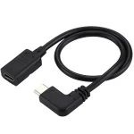 USB-C / Type-C Female to USB-C / Type-C Male Elbow Adapter Cable, Total Length: about 30cm - Image 3