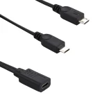 USB-C / Type-C Female to 2 x Micro USB Male Adapter Y Cable, Total Length: about 30cm - Image 4