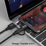 IVON CA52 2.4A USB to Type-C + Micro USB 2 in 1 Charging Sync Data Cable, Length: 1m, Type-C + Micro USB - Image 6