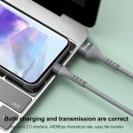 IVON CA92 2.4A Max USB to USB-C / Type-C Rubber Fast Charging Data Cable, Length: 1.5m, Type-C - Image 5