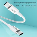 IVON CA203 60W PD USB-C / Type-C to USB-C / Type-C Fast Charging Data Cable, Cable Length: 1m - Image 2