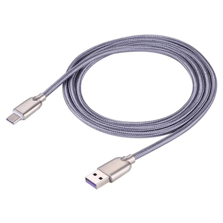 SAS7551_2.webp 1m 5A Wires Woven USB-C / Type-C to USB 2.0 Data Sync Quick Charger Cable - Image 3