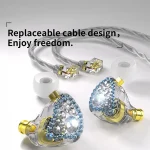 CVJ Liuli 3.5mm In-ear Wired Headphones,Length 2.5m, Without microphone 2.5m (Blue), Without microphone 2.5m (Red) - Image 2