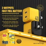 WK WP-U128 40W Dual USB-C/Type-C Interface Gallium Nitride Charger,Specifications: US Plug - Image 2