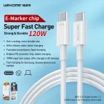 WK WDC-175 120W USB-C/Type-C to USB/Type-C Fast Charge Data Cable, Length: 1.2m - Image 2