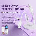 WK WDC-176 100W 2 in 1 USB-C/Type-C to USB-C/Type-C+8 Pin Multifunctional Fast Charging Data Cable,Length: 1.2m - Image 3