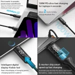 MOMAX DC22 1.2m USB-C / Type-C to USB-C / Type-C PD 100W Digital Display Braided Data Sync Charge Cable, DC22 - Image 6