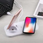 USB to 3 in 1 (8 Pin + Micro USB + USB-C / Type-C) Dock Charger Desktop Charging Data Sync Stand Station Holder with Qi Wireless Charger & USB Cable - Image 6