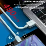 WEKOME WDC-03 Tidal Energy Series 3A USB to Micro USB Braided Data Cable, Length: 1m, USB to Micro USB - Image 5