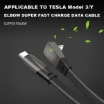 F244 60W USB-C/Type-C to USB-C/Type-C Elbow Fast Charging Data Cable, Length: 1.2m - Image 2