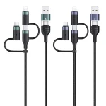 USAMS US-SJ547 U62 USB + Type-C / USB-C toType-C / USB-C + 8 Pin + Micro Aluminum Alloy PD Fast Charging Data Cable, Length: 1.2m - Image 2