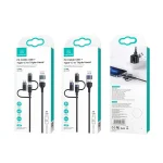 USAMS US-SJ547 U62 USB + Type-C / USB-C toType-C / USB-C + 8 Pin + Micro Aluminum Alloy PD Fast Charging Data Cable, Length: 1.2m - Image 3