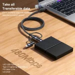 USAMS US-SJ547 U62 USB + Type-C / USB-C toType-C / USB-C + 8 Pin + Micro Aluminum Alloy PD Fast Charging Data Cable, Length: 1.2m - Image 6