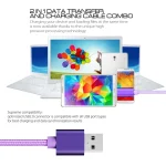 1m 3A Woven Style Metal Head Micro USB to USB Data / Charger Cable, 1m Micro USB - Image 8
