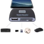 Micro SD + SD + USB 2.0 + Micro USB Port to Micro USB OTG Smart Card Reader Connection Kit with LED Indicator Light - Image 7