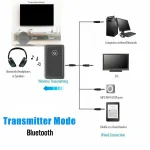 B10S Bluetooth Adapter 5.0 Bluetooth Transmitter Receiver 2 in 1 Bluetooth Adapter, black - Image 5