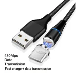 3A USB to USB-C / Type-C Fast Charging + 480Mbps Data Transmission Mobile Phone Magnetic Suction Fast Charging Data Cable, Cable Length: 1m, USB-C / Type-C - Image 2