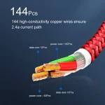 2 in 1 USB to 8 Pin + Micro USB Magnetic Metal Interface Nylon Braided Charging Cable, Length: 1m, 1m - Image 11