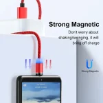 2 in 1 USB to 8 Pin + Micro USB Magnetic Metal Interface Nylon Braided Charging Cable, Length: 1m, 1m - Image 4