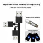 3 in 1 USB to 8 Pin + Type-C/USB-C + Micro USB Magnetic Metal Interface Nylon Braided Charging Cable, Length: 1m - Image 12