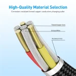 3 in 1 USB to 8 Pin + Type-C/USB-C + Micro USB Magnetic Metal Interface Nylon Braided Charging Cable, Length: 1m - Image 14