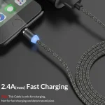 3 in 1 USB to 8 Pin + Type-C/USB-C + Micro USB Magnetic Metal Interface Nylon Braided Charging Cable, Length: 1m - Image 15