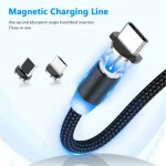 3 in 1 USB to 8 Pin + Type-C/USB-C + Micro USB Magnetic Metal Interface Nylon Braided Charging Cable, Length: 1m - Image 4