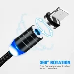 3 in 1 USB to 8 Pin + Type-C/USB-C + Micro USB Magnetic Metal Interface Nylon Braided Charging Cable, Length: 1m - Image 5