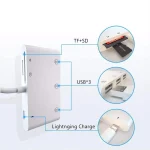 ZS-S1852 6 in 1 3 USB Female to 8 Pin Male OTG Camera Card Reader Adapter with SD & TF Card & 8 Pin Charging Interface, Support All iOS System - Image 3