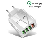 2 in 1 USB to USB-C / Type-C Data Cable + 30W QC 3.0 4 USB Interfaces Mobile Phone Tablet PC Universal Quick Charger Travel Charger Set, EU Plug, USB-C / Type-C Set EU Plug - Image 2