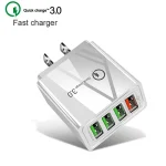 2 in 1 1m USB to Micro USB Data Cable + 30W QC 3.0 4 USB Interfaces Mobile Phone Tablet PC Universal Quick Charger Travel Charger Set, US Plug, Micro USB Set US Plug - Image 3