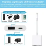 ZS-KL21806 2 in 1 8 Pin to USB 3.0 + Camera USB Read OTG Adapter, Compatible with IOS 13 and Above System - Image 4
