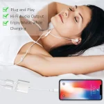 ZS-S1802 2 in 1 8 Pin Male to 8 Pin Charging + 8 Pin Audio Female Connector Earphone Adapter, Support Calls & Wire Control, Compatible with All IOS System - Image 3