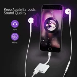 ZS-S1802 2 in 1 8 Pin Male to 8 Pin Charging + 8 Pin Audio Female Connector Earphone Adapter, Support Calls & Wire Control, Compatible with All IOS System - Image 7