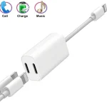 ZS-S1801 2 in 1 8 Pin Male to 8 Pin Charging + 8 Pin Audio Female Connector Earphone Adapter, Support Calls, Compatible with All IOS System - Image 2